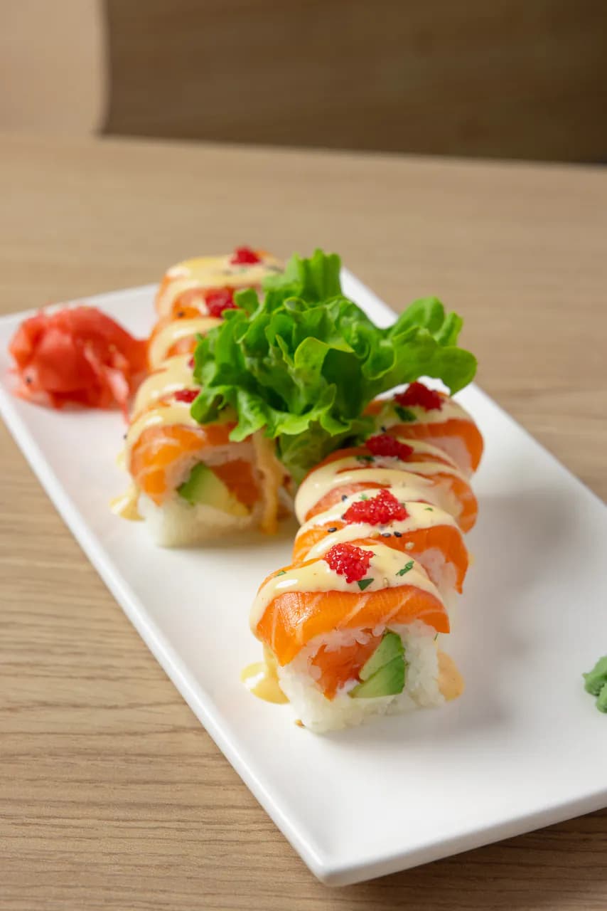 Salmon dragon roll